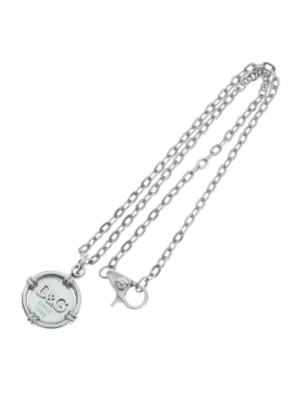 Dolce & Gabbana Coin Pendant Chain Silver Necklace
